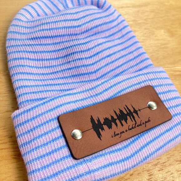 I Love You A Bushel And A Peck Soundwave Newborn Baby Beanie - Premade - Picture 6 of 9